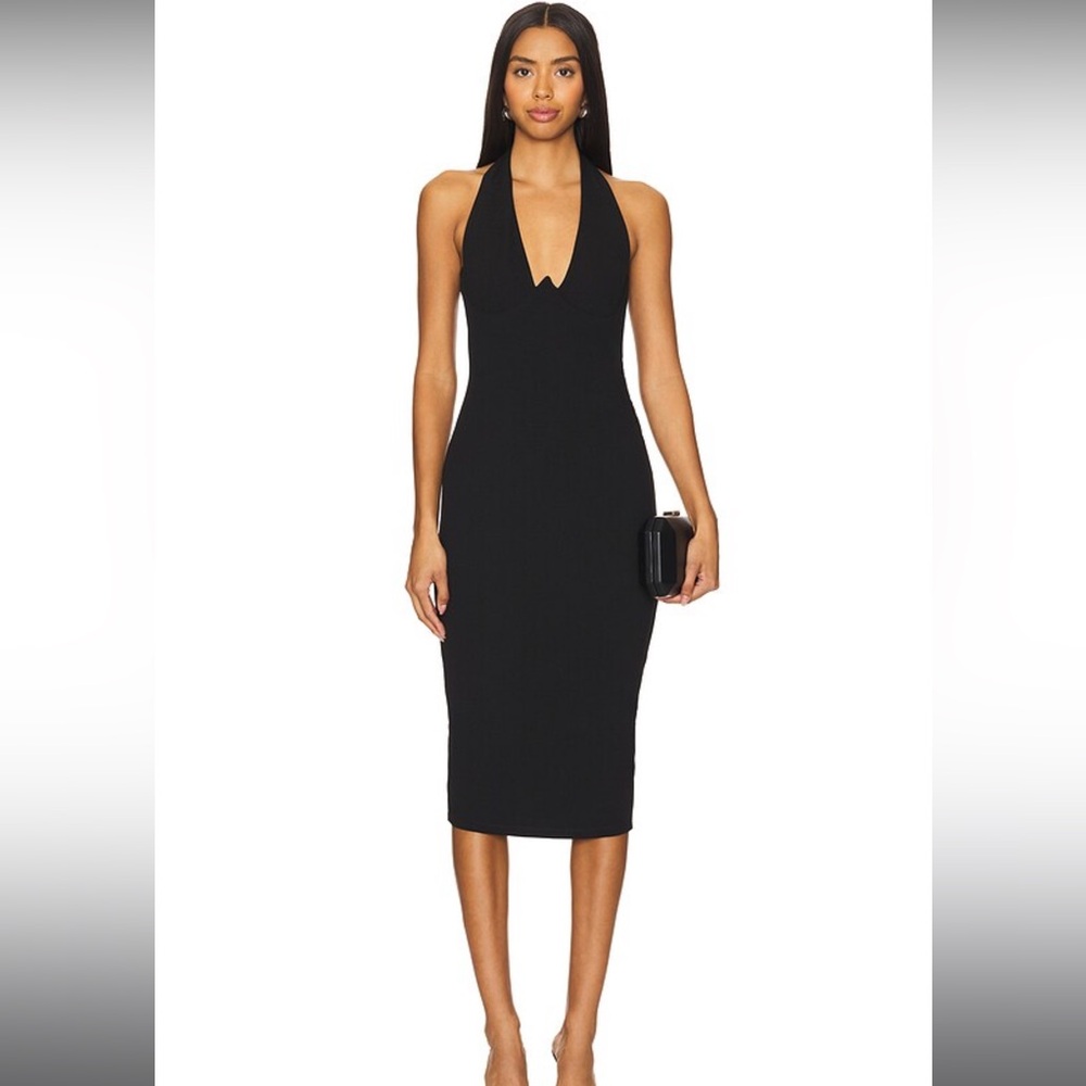 NWT Nookie Cinema halter midi dress in black -SMALL